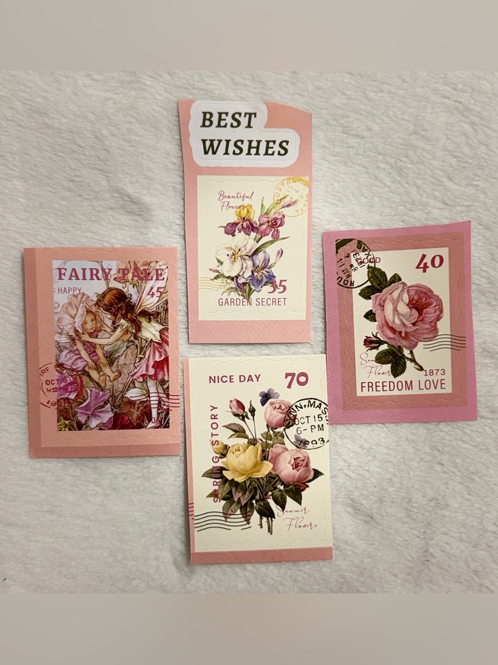 Floral Vintage-Style Stamp Set